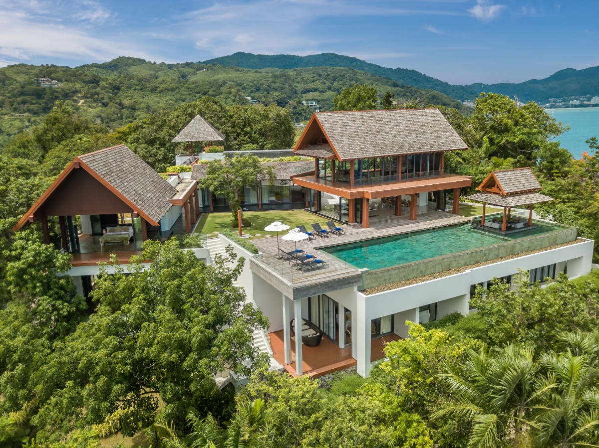 Managed luxury villa in Phuket, aerial view