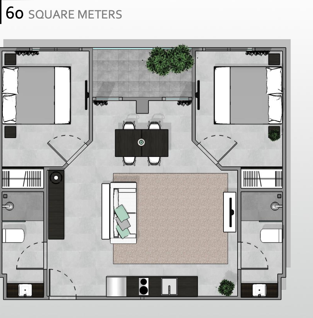 60 m²