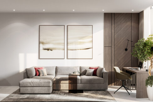 1 Bed 52 Sq.m:  Modern Stylish design condo- Living room